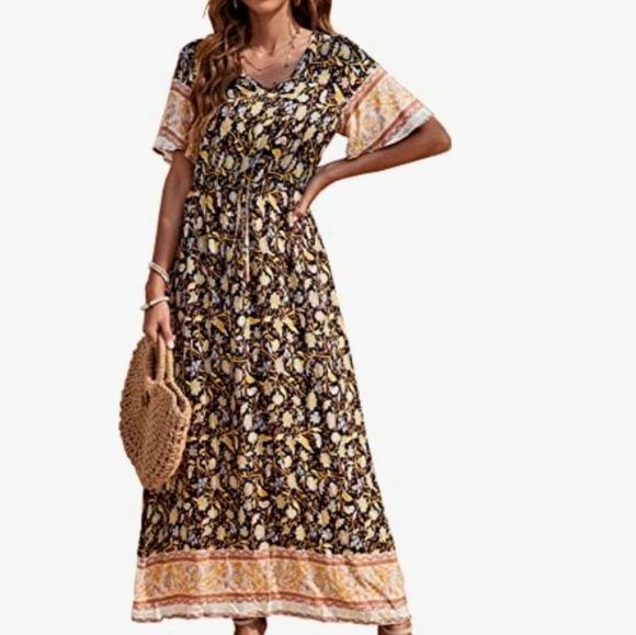 GRECERELLE Zomerse maxi-rokken voor dames, anti-rimpel, casual, hoog getailleerd, verstelbaar trekkoord met zakken en split aan de zijkant, Roze, XL GRECERELLE Zomerse maxi-rokken voor dames, anti-rimpel, casual, hoog getailleerd, verstelbaar trekkoord met zakken en split aan de zijkant, Roze, XL
